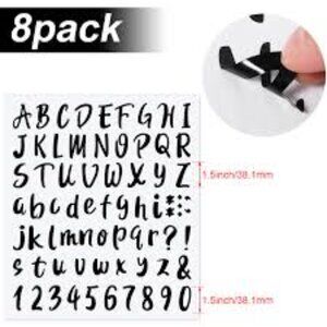 Outus 576 Pieces 8 Sheets Letters Stickers Self Adhesive Vinyl Letter Alphabet